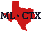 A red map of texas with the words ml ctx on it