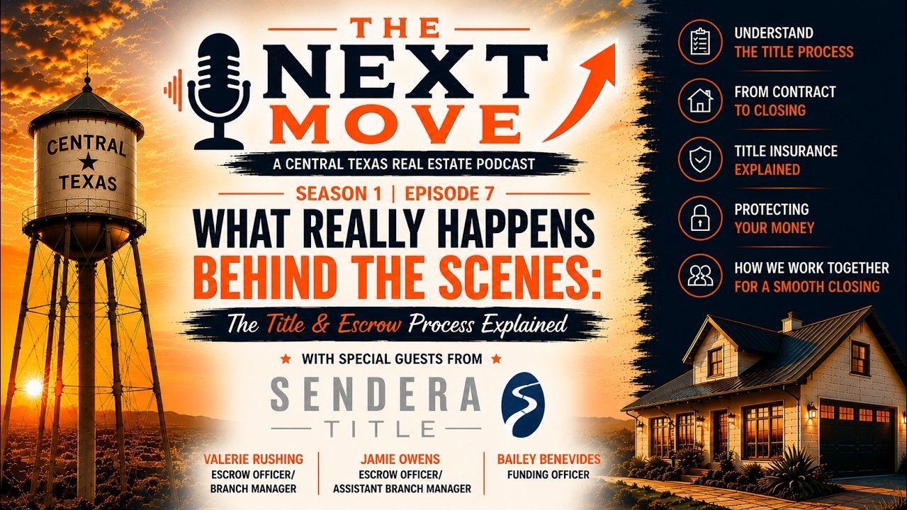 The Next Move promotional poster with sunset water tower, house, and event details for “What Really Happens Behind the Scenes”