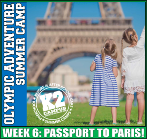 Two little girls are looking at the eiffel tower in paris