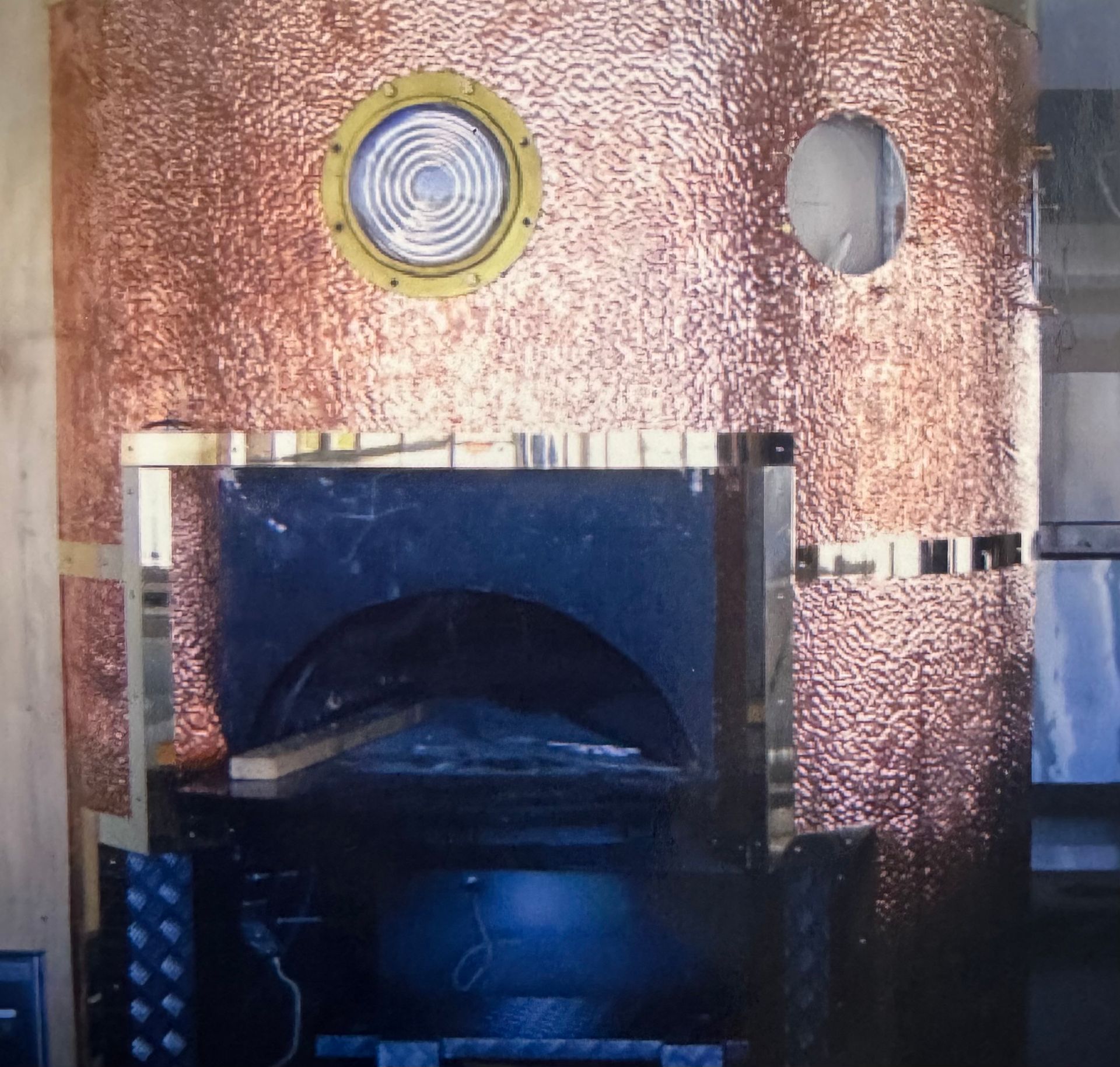 Copper-clad oven with circular window and porthole — Metaltrendz in Kunda Park, QLD