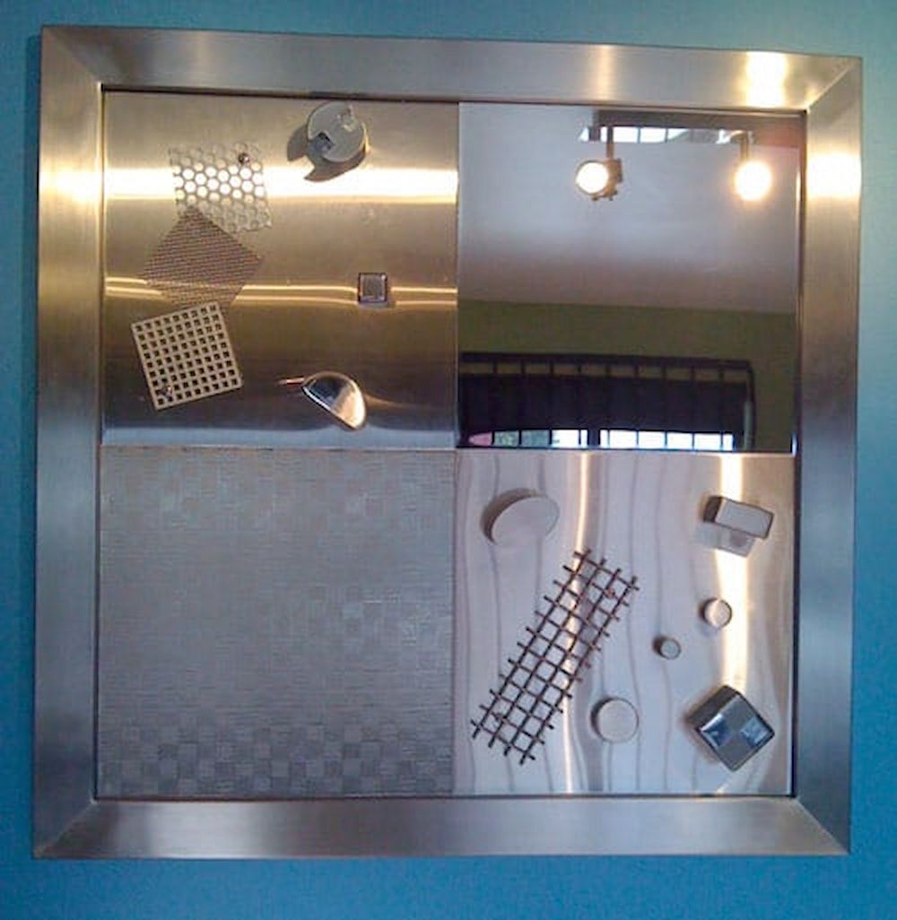 Square metal art piece with reflective and textured squares — Metaltrendz in Kunda Park, QLD