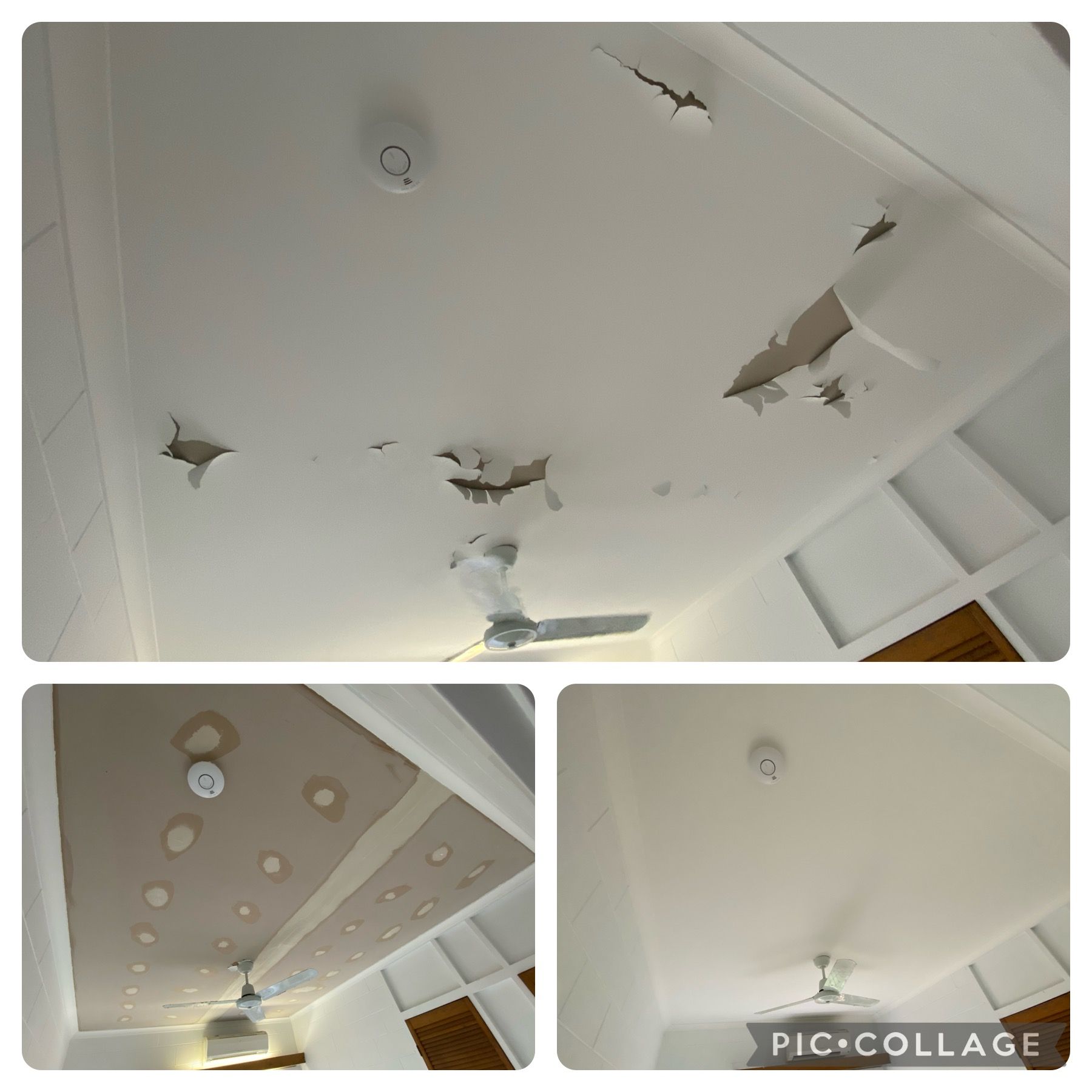A Collage of Pictures of a Ceiling With a Ceiling Fan — Painting & Maintenance FNQ Handyman Service in Clifton Beach, QLD