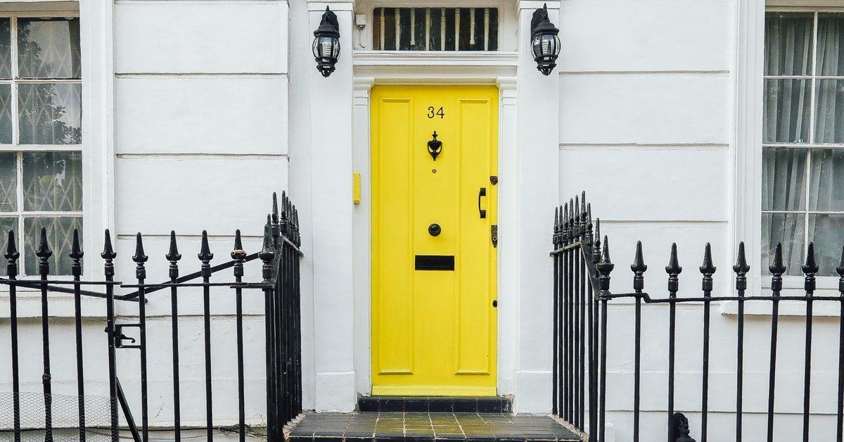 house with yellow front door