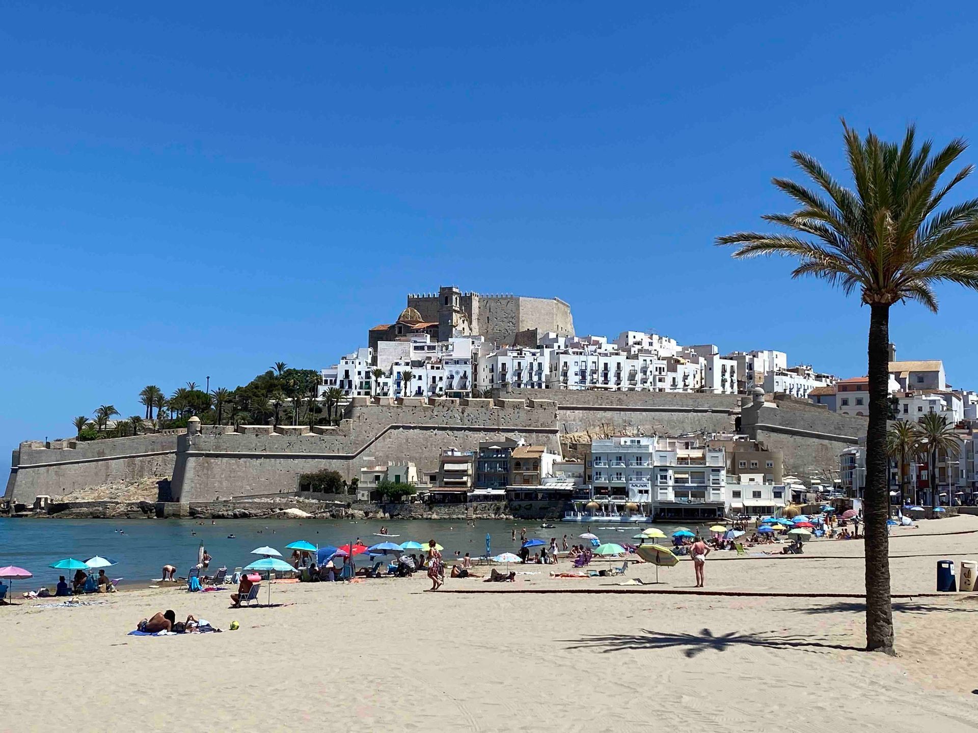 Peniscola beach with castle in the sea Costa Del Azahar near Casa de Olivos