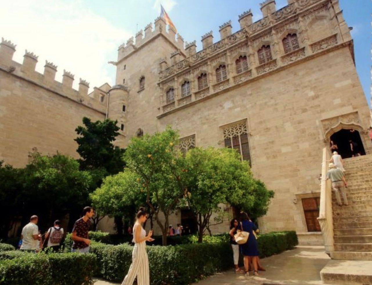 Walk around historic buildings in valencia while city hopping at casa de Olivos