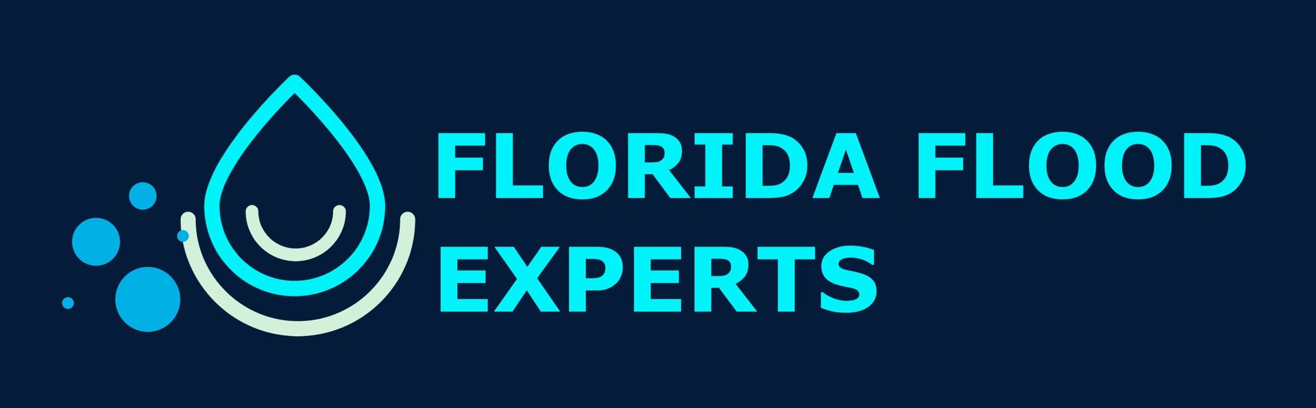 Logo: Teal drop and circles, 