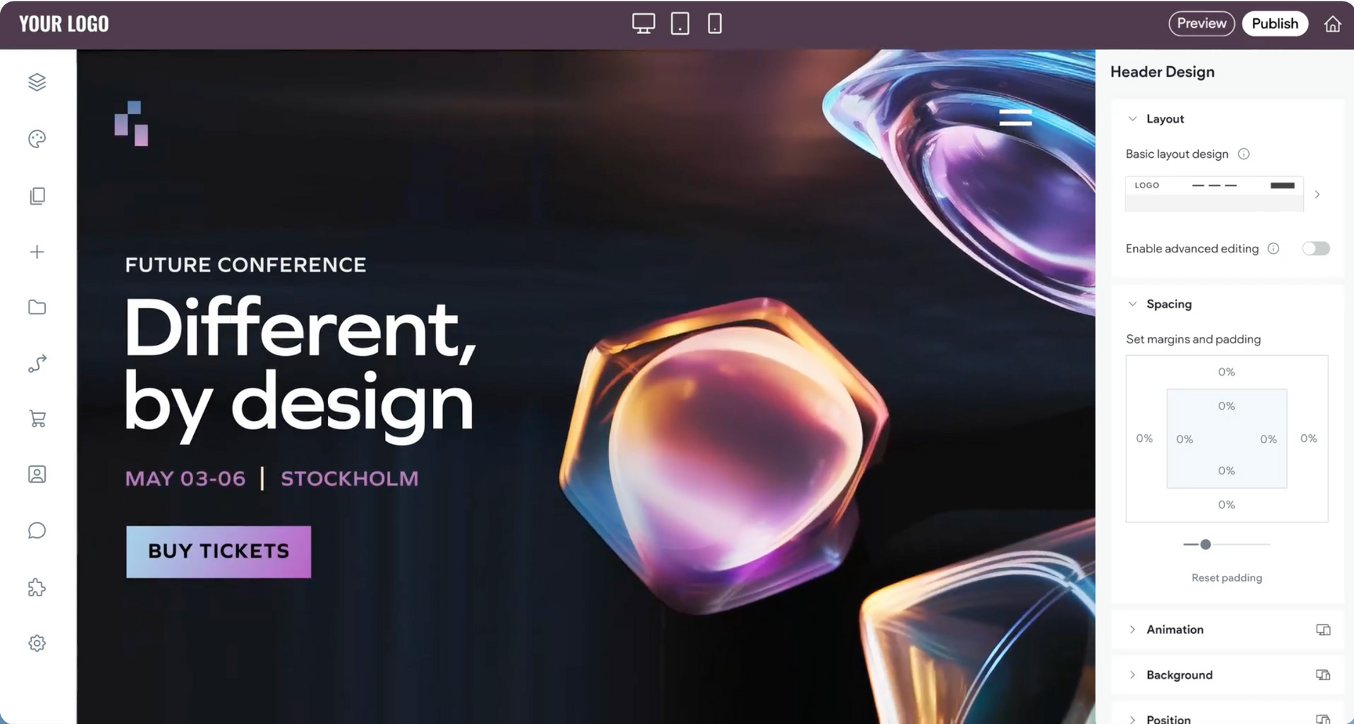 the website builder of atype