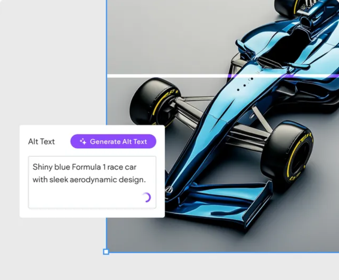easy to use Alt text editor inside of atype website builder