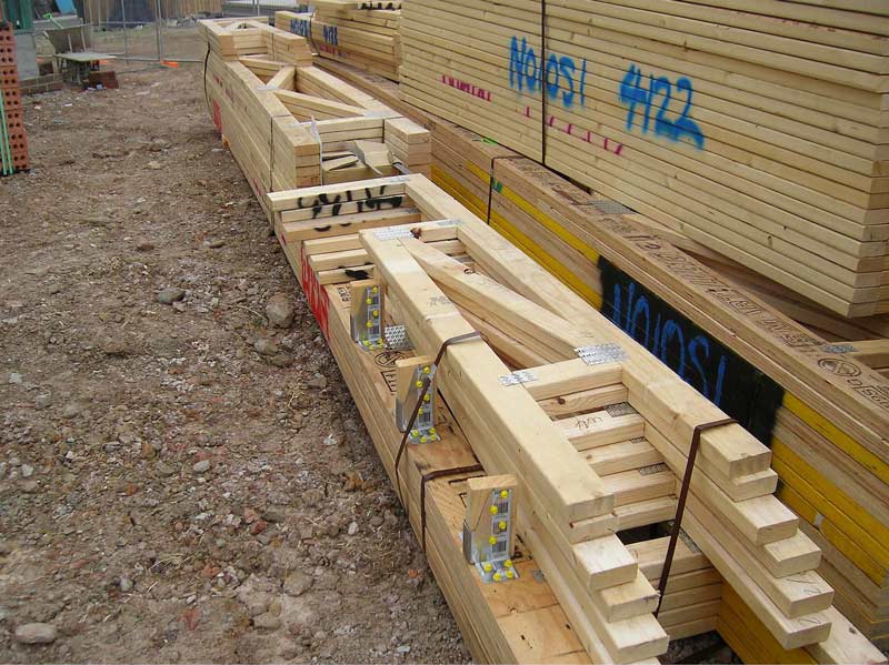 bundles of lumber for a build project