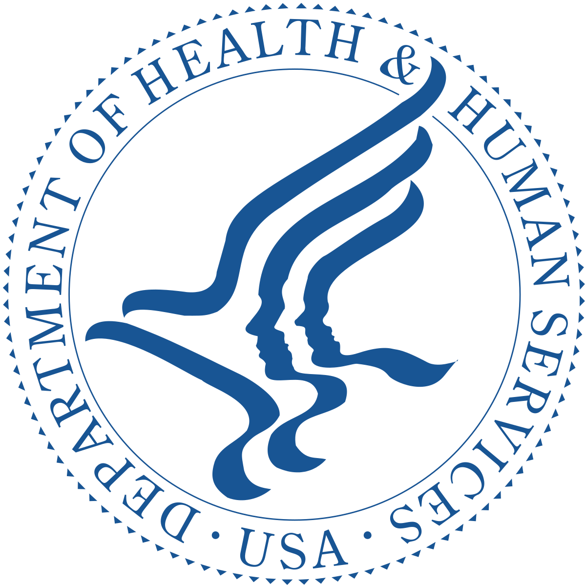 The logo for the department of health and human services