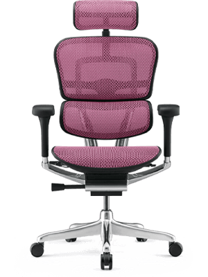 Ergohuman pink office chair with headrest
