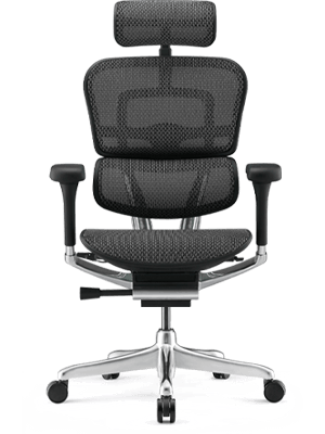Ergohuman black office chair with headrest