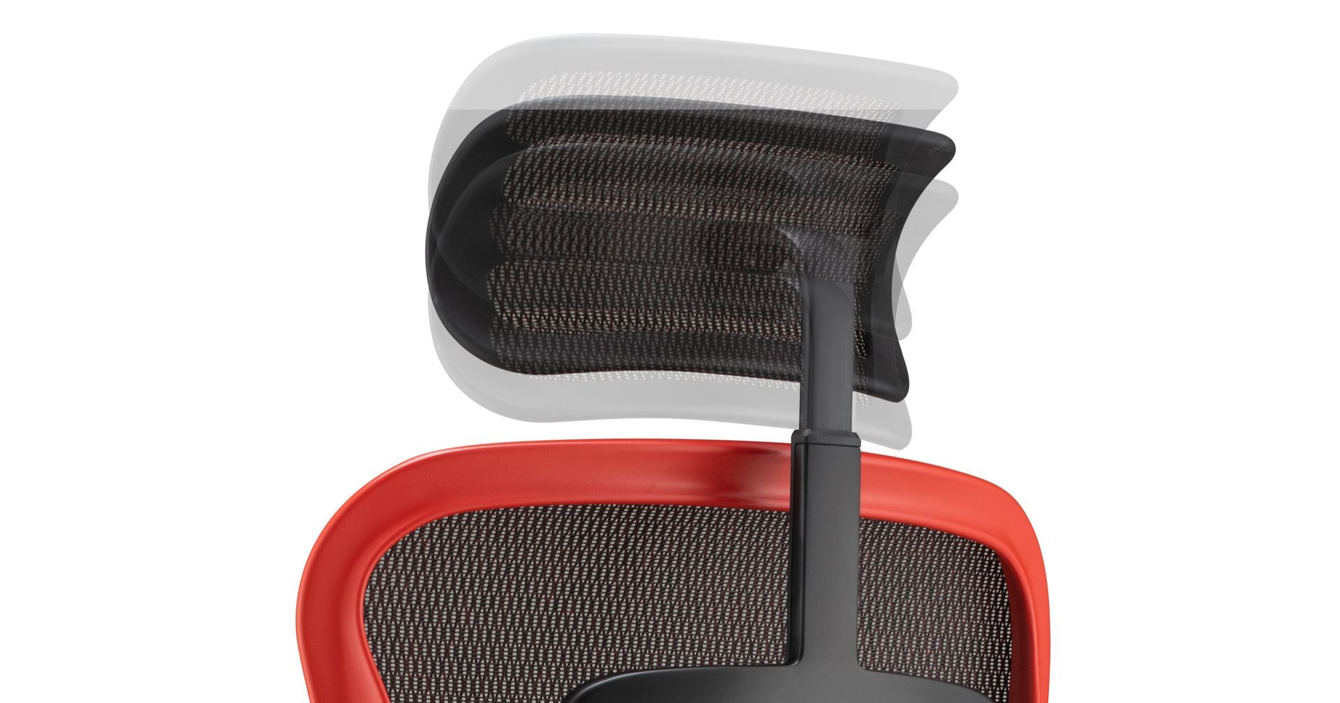 Back-side view of the Ergohuman Ultra gaming chair headrest, highlighting height adjustment