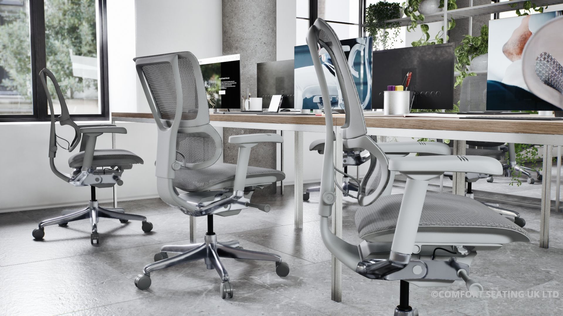 Mirus grey mesh ergonomic chair