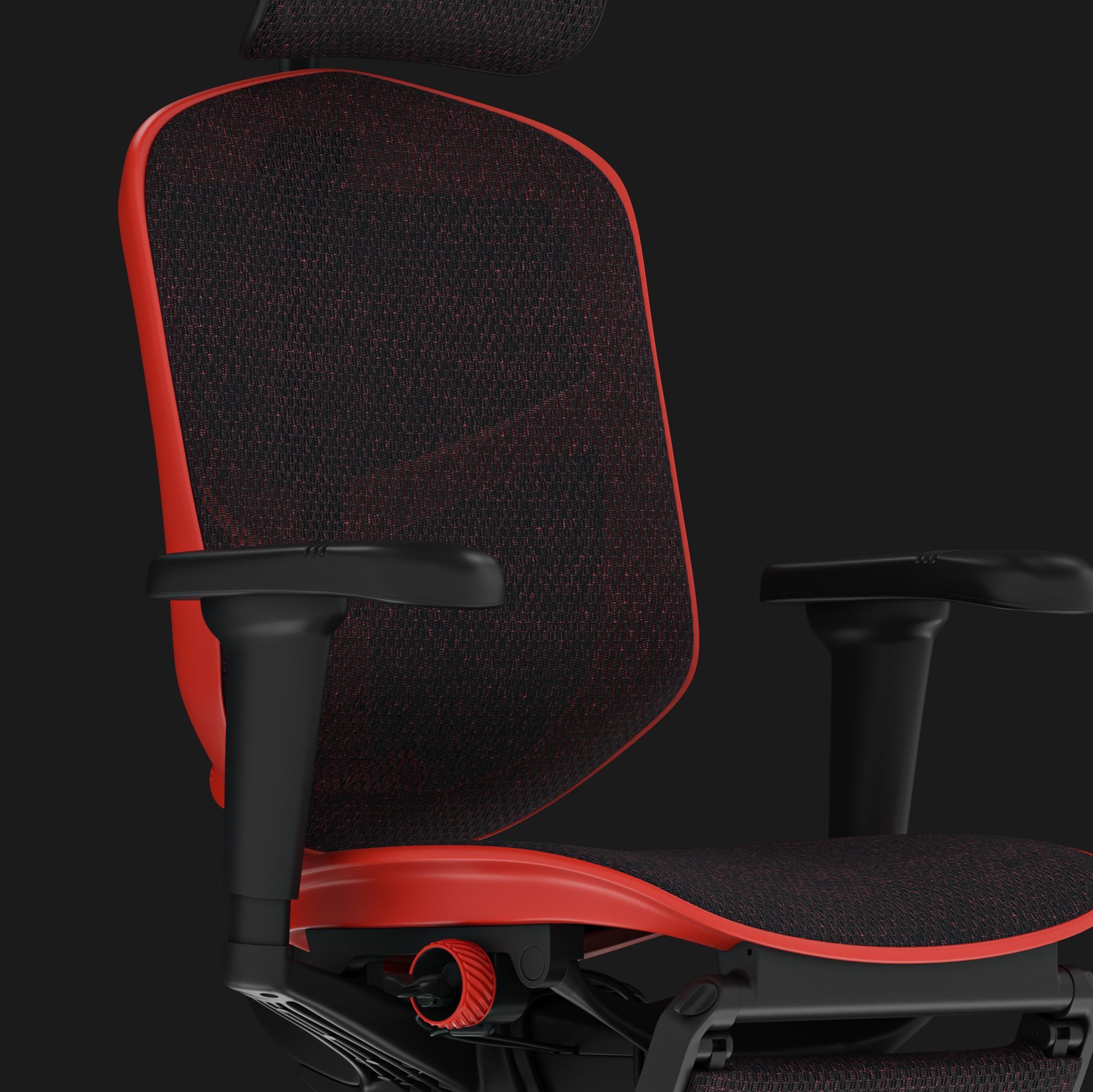 Showcasing the body of the chair, showing the free-float or lockable back