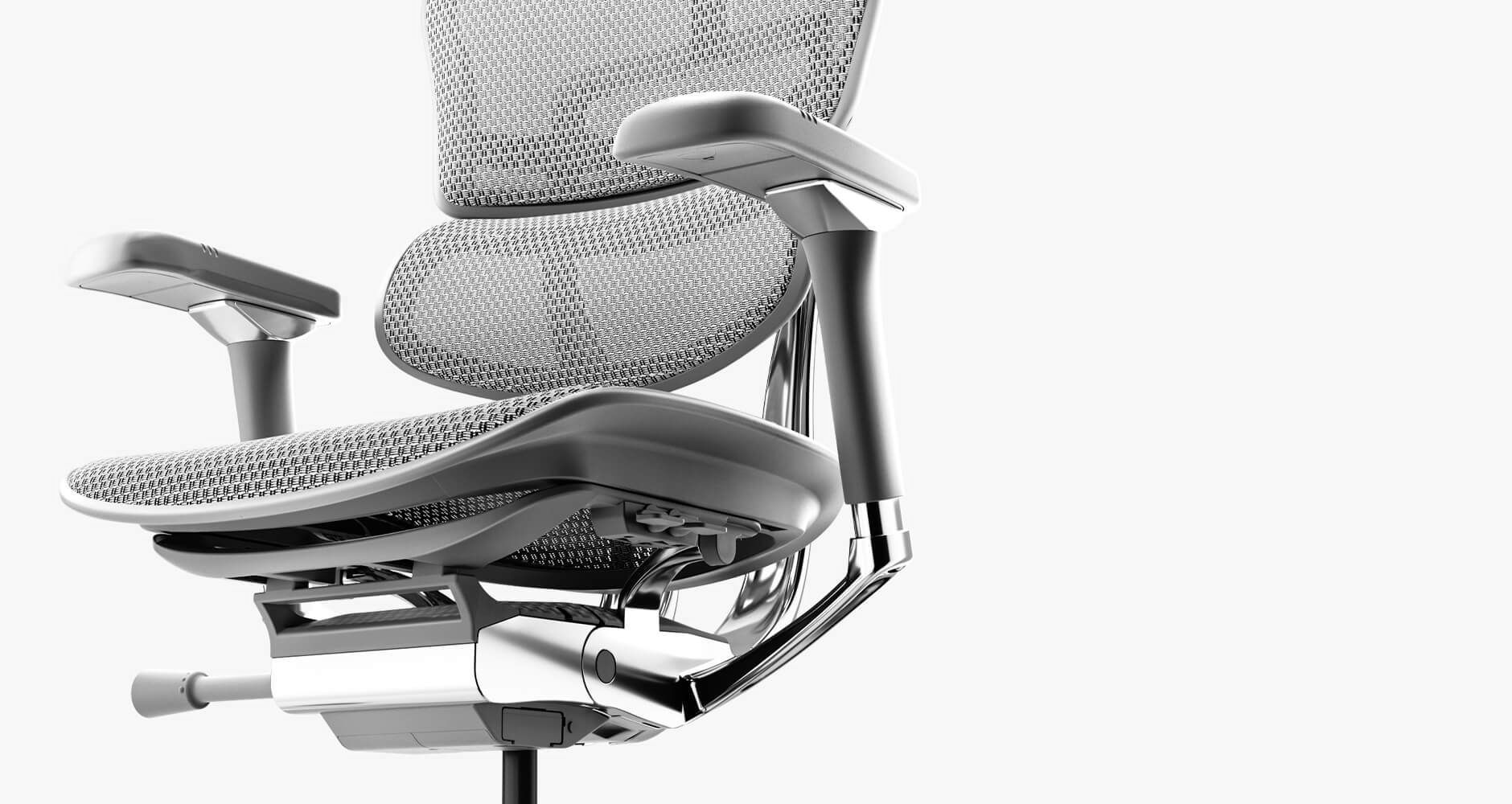 grey ergohuman chair on a white background