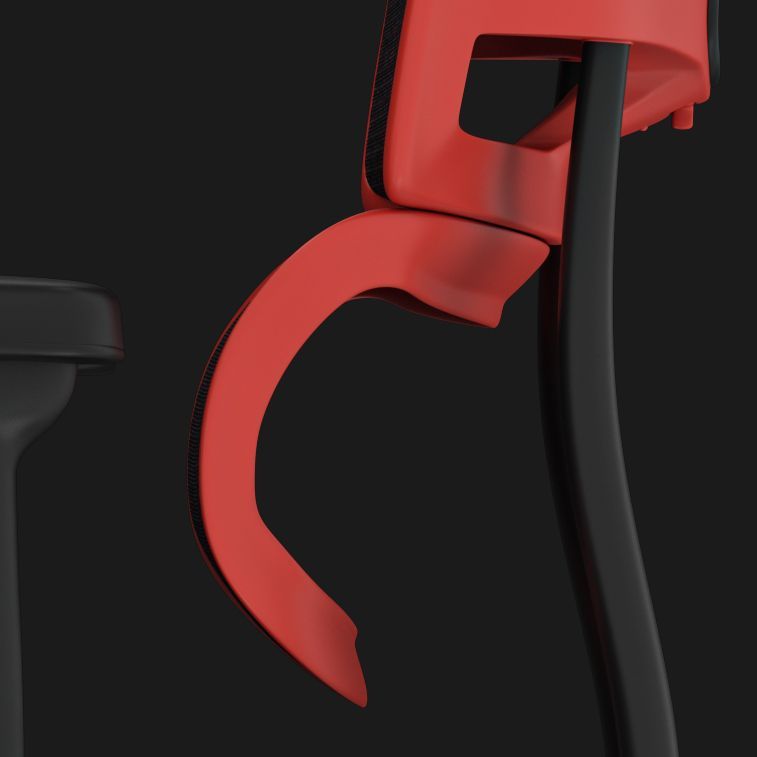 Profile view of the integrated lumbar support