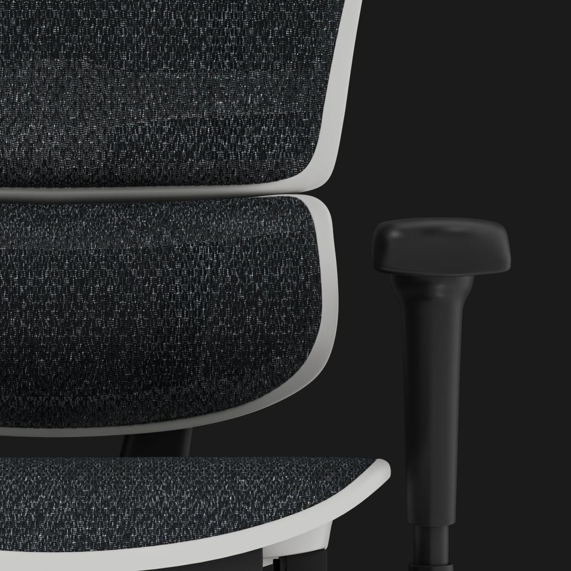 Close up of the black anti-slip mesh upholstery