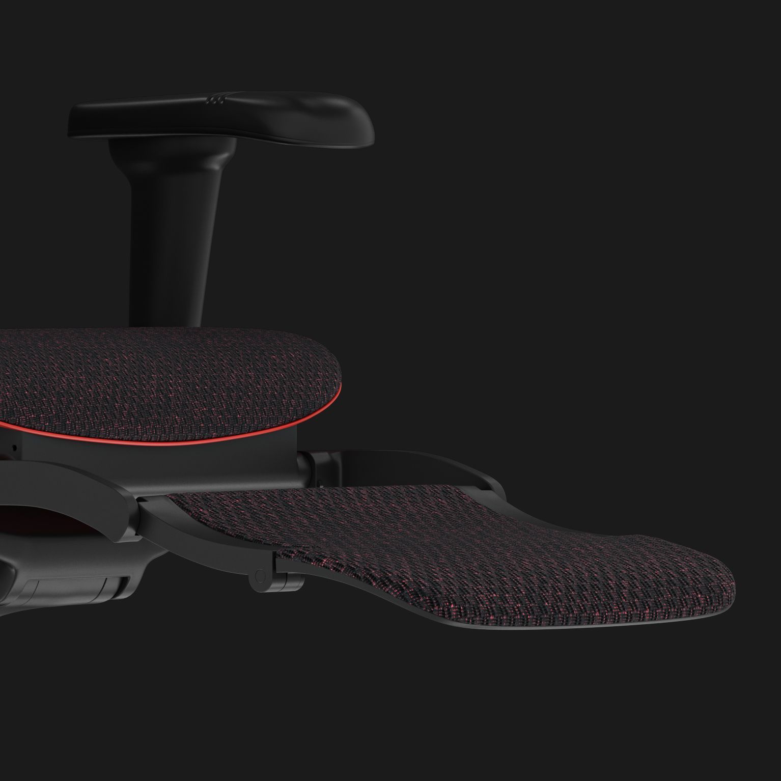 Fold-out legrest on the Ergohuman Ultra gaming chair