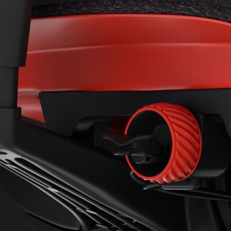 Close up of the patented single lever