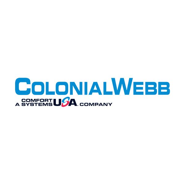 ColonialWebb logo: blue text on white; 