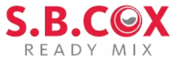 S.B.Cox Ready Mix logo in red and gray.