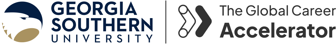 Georgia Southern University logo next to The Global Career Accelerator logo.