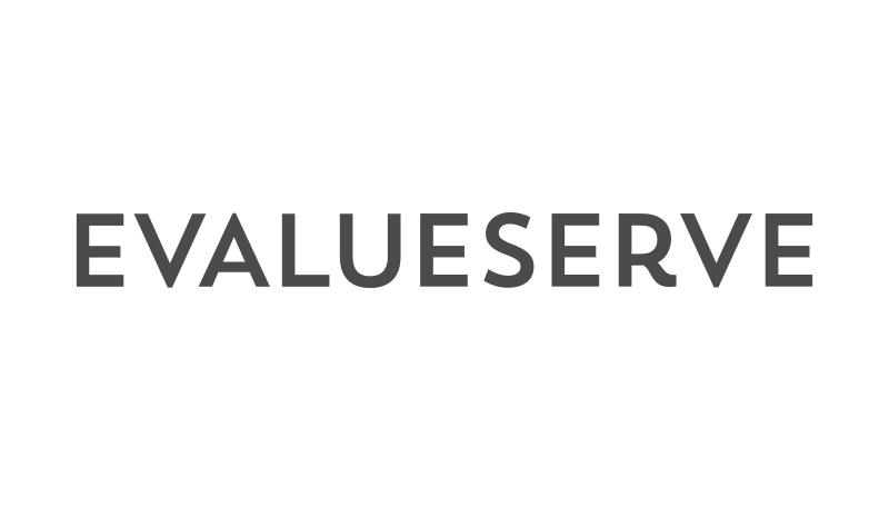 The logo for evaluateserve is on a white background.