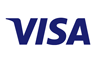 The visa logo is blue and white on a white background.