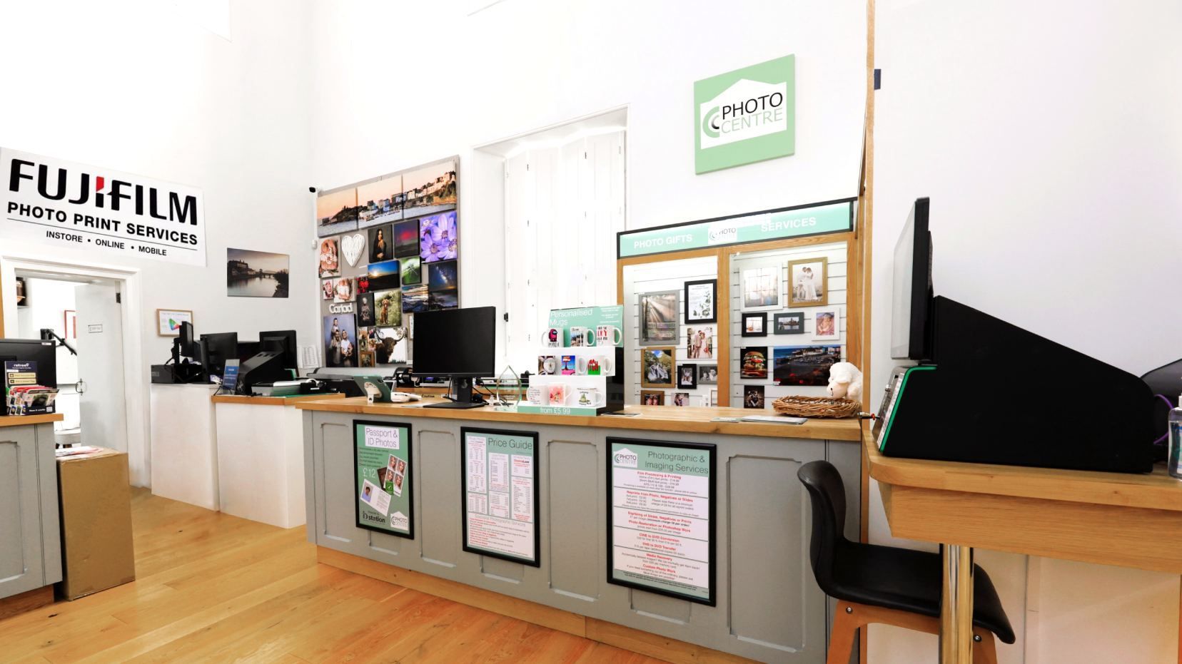 the inside of a photo print services store