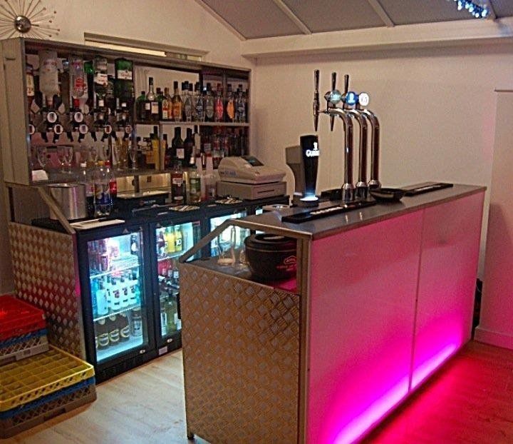 Various stainless and Aluminium items fabricated to form a mobile bar