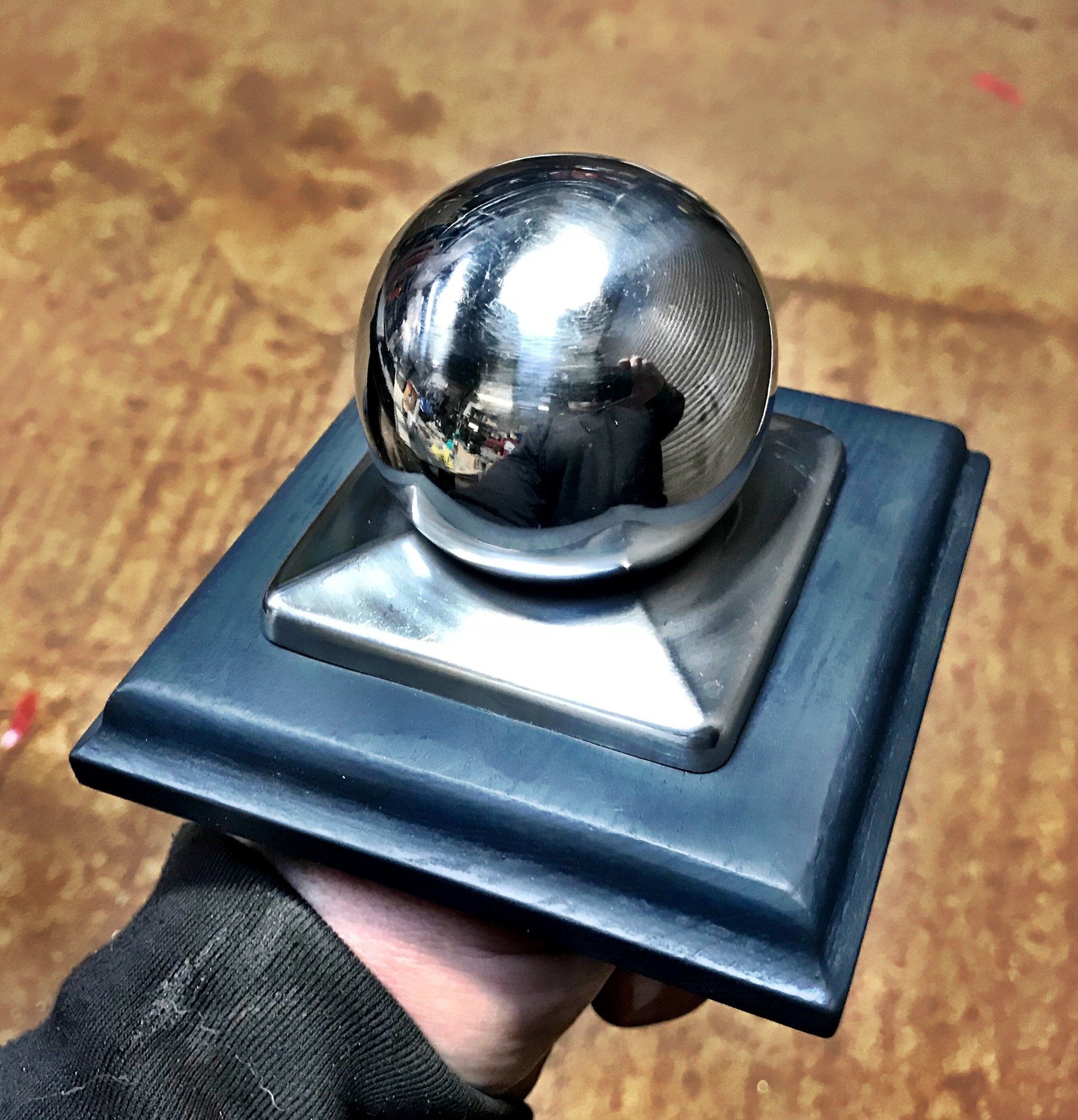 Stainless steel stairpost finial