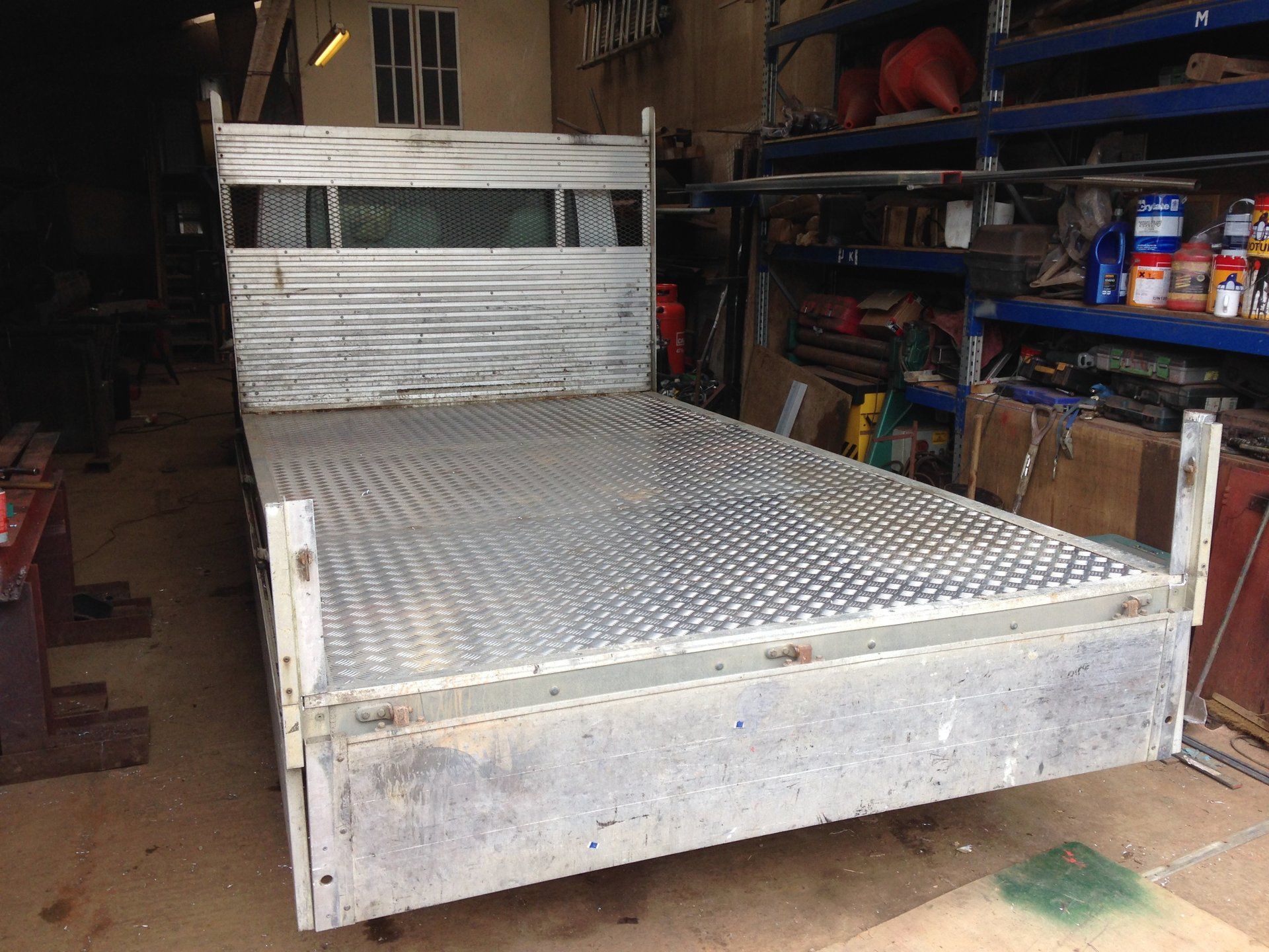 Lorry bed, re surfaced in Aluminium checker plate