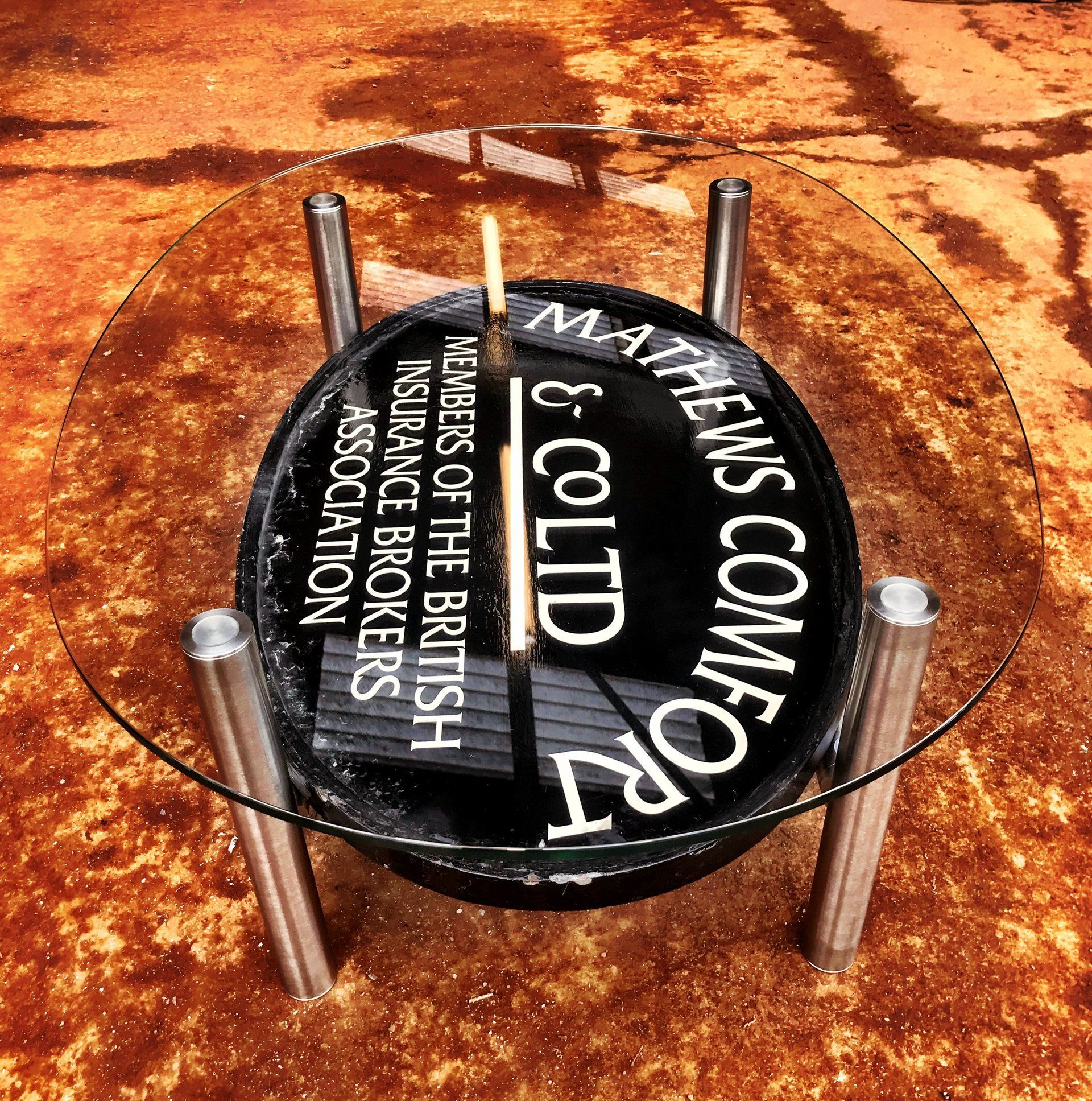 Glass and Stainless steel table