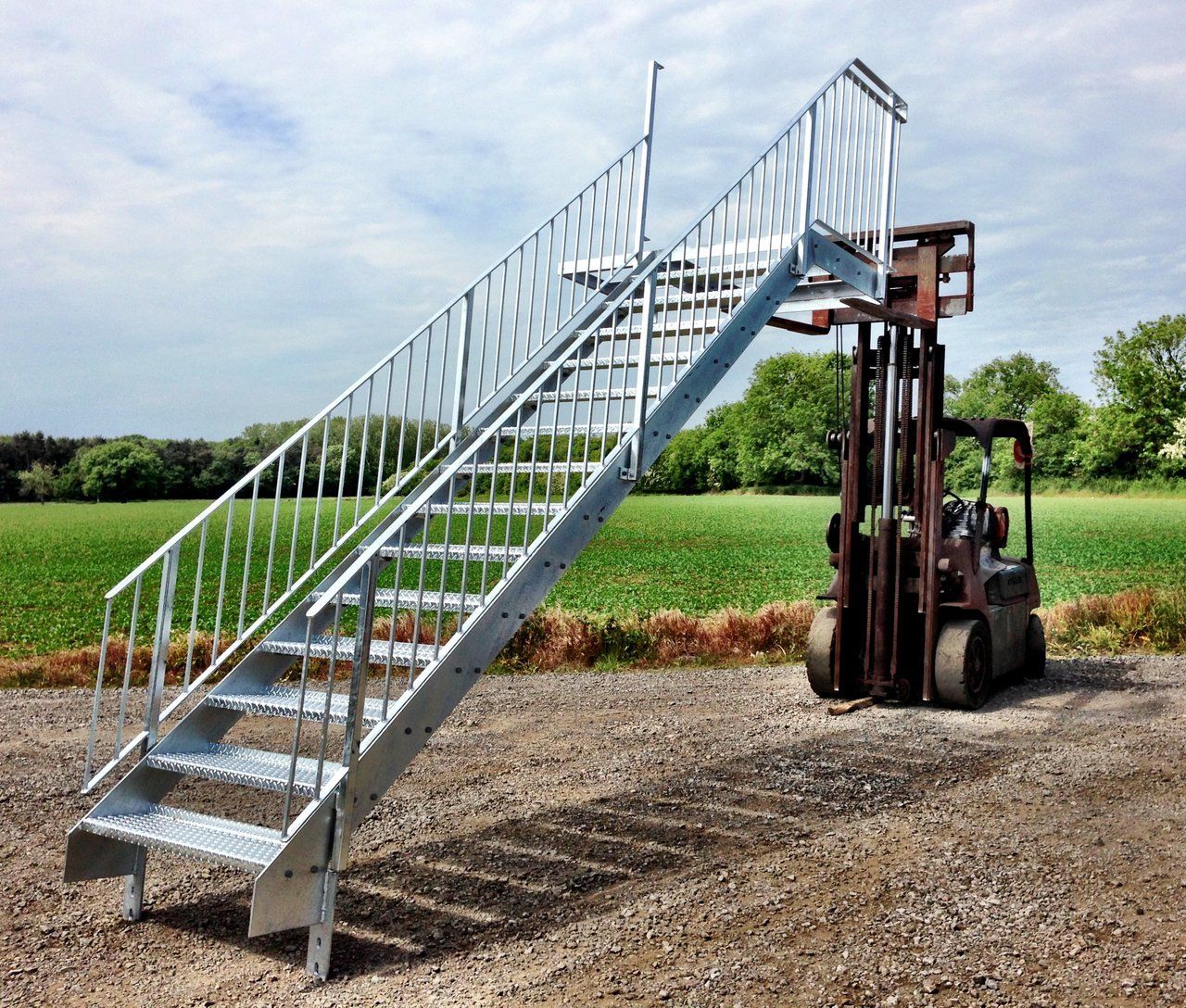 Galvanised stairway