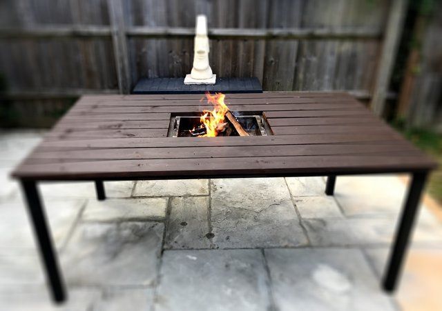 Garden table with built in fire pit/BBQ