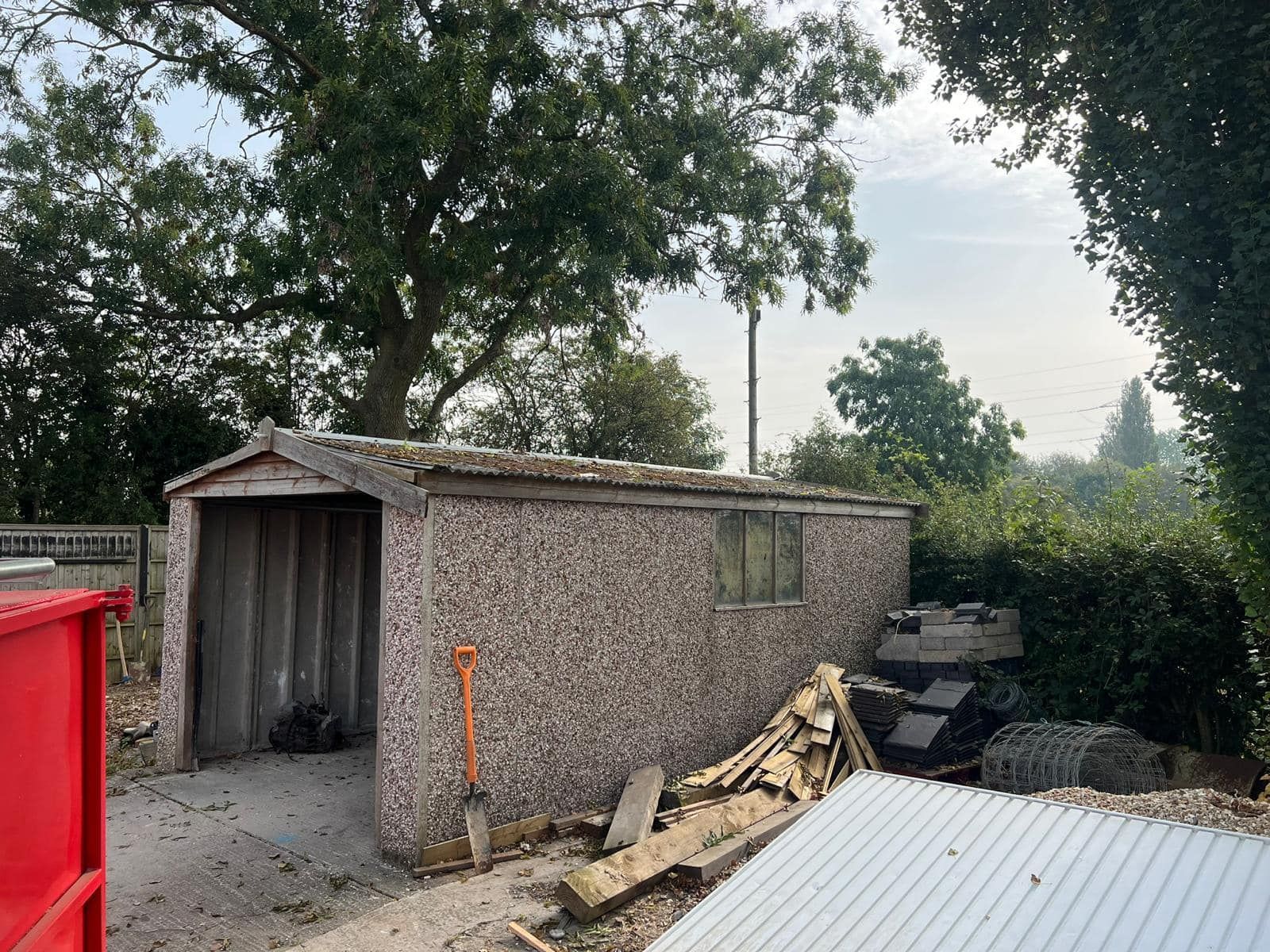 Before - Asbestos Garage roof removal  