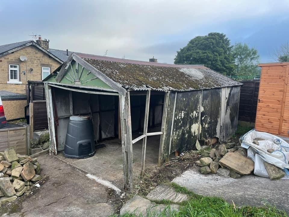 Asbestos garage roof removal by certified UK specialists