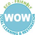 A logo for wow total cleaning and restoration