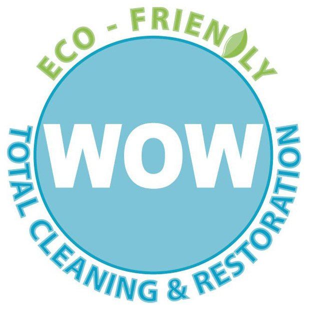 A logo for wow total cleaning and restoration