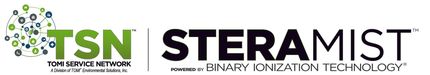 The logo for tsn steramist binary ionization technology