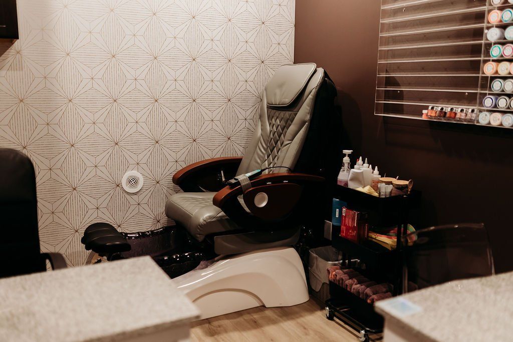 There is a chair in the middle of the room.