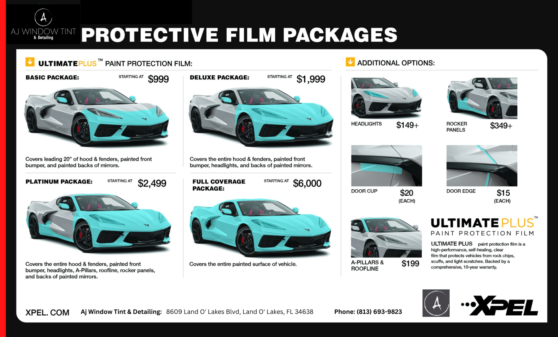 Paint Protection Film | Land O Lakes, FL | AJ Window Tint & Detailing