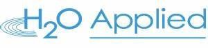 H₂O Applied logo, blue text, stylized water droplet graphic.