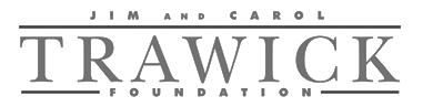 A black and white logo for jim and carol trawick foundation