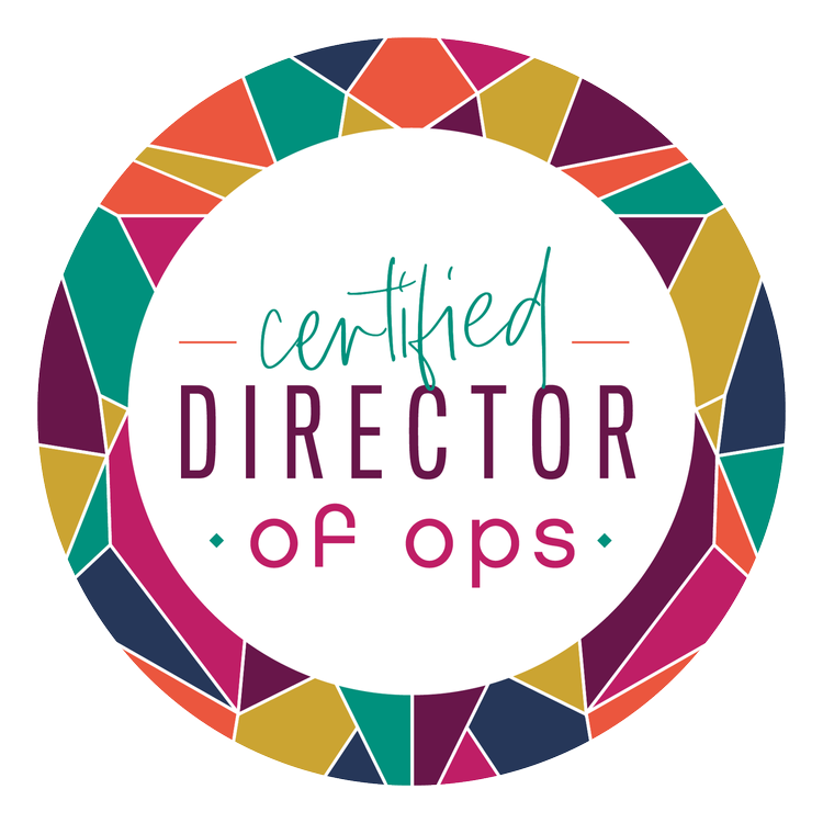 A logo for a certified director of ops