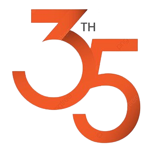 A logo for the 35th anniversary of a company