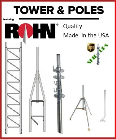 A poster for tower and poles made in the usa