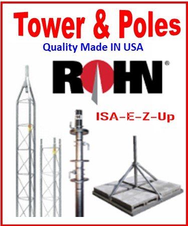 A sign that says tower and poles quality made in usa