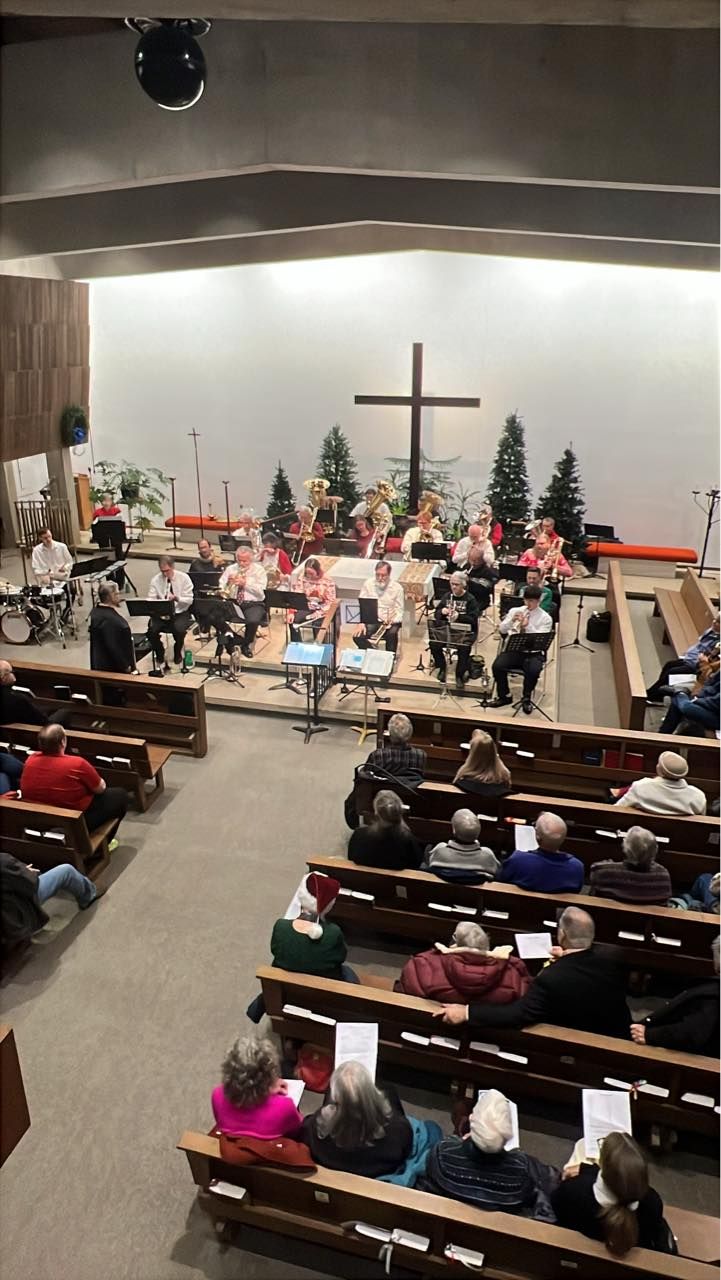 Church Service with Band Playing on Stage — Amherst, MA — Immanuel Lutheran Church